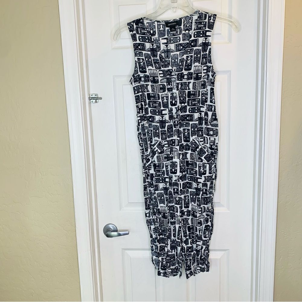 Monki Black and White Mid-Length Dress Size XS